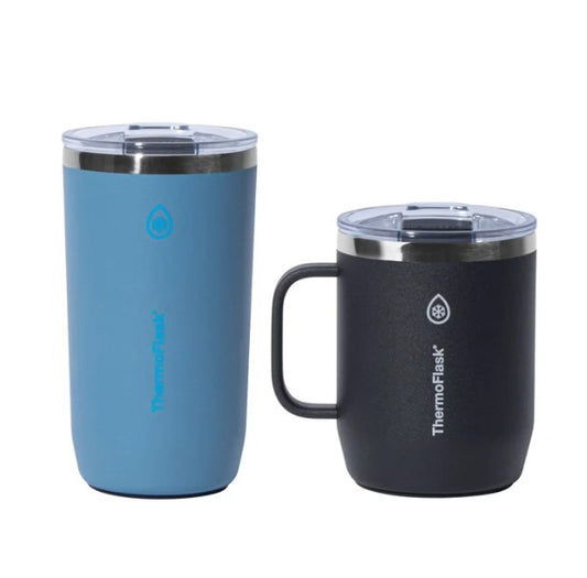 ThermoFlask Stainless Steel Insulated Coffee Mug Set, 2-pack