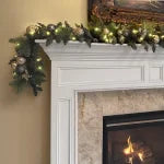 9' Pre-lit LED with Twinkle Artificial Decorated Garland, Metallic