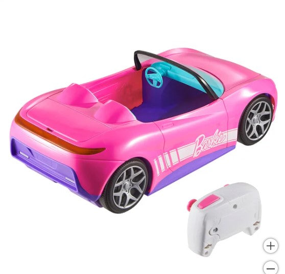 Hot Wheels Barbie RC Convertible Car with 2 Barbie Dolls