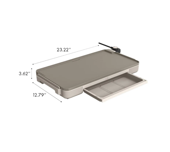 bella 12" x 22" XL Griddle with Warming Tray