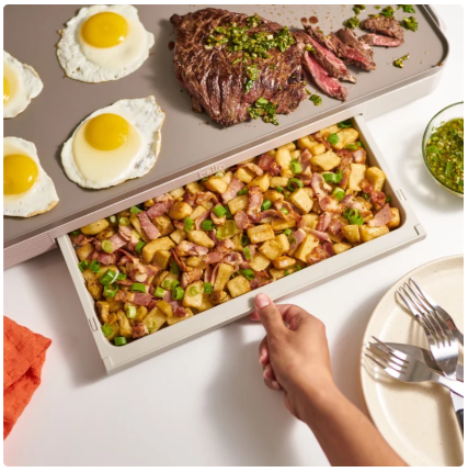 bella 12" x 22" XL Griddle with Warming Tray