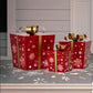 Metal Gift Boxes with LED Lights, Set of 3