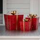 Metal Gift Boxes with LED Lights, Set of 3