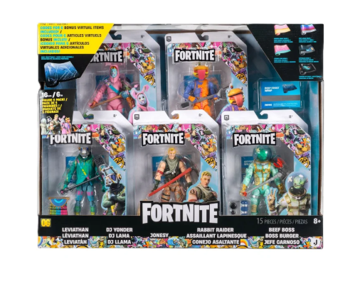 Fortnite Legendary Series 6", 5 Figure Pack with 6 Virtual Item Codes