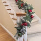 9' Pre-lit LED with Twinkle Artificial Decorated Garland, Red