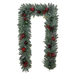 9' Pre-lit LED with Twinkle Artificial Decorated Garland, Red