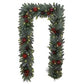 9' Pre-lit LED with Twinkle Artificial Decorated Garland, Red