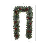 9' Pre-lit LED with Twinkle Artificial Decorated Garland, Red