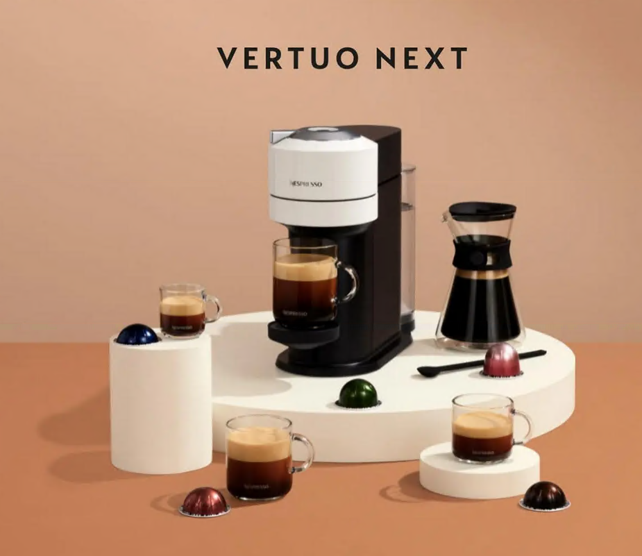 Nespresso Vertuo Next Deluxe with Aeroccino 3 and 32 Capsules