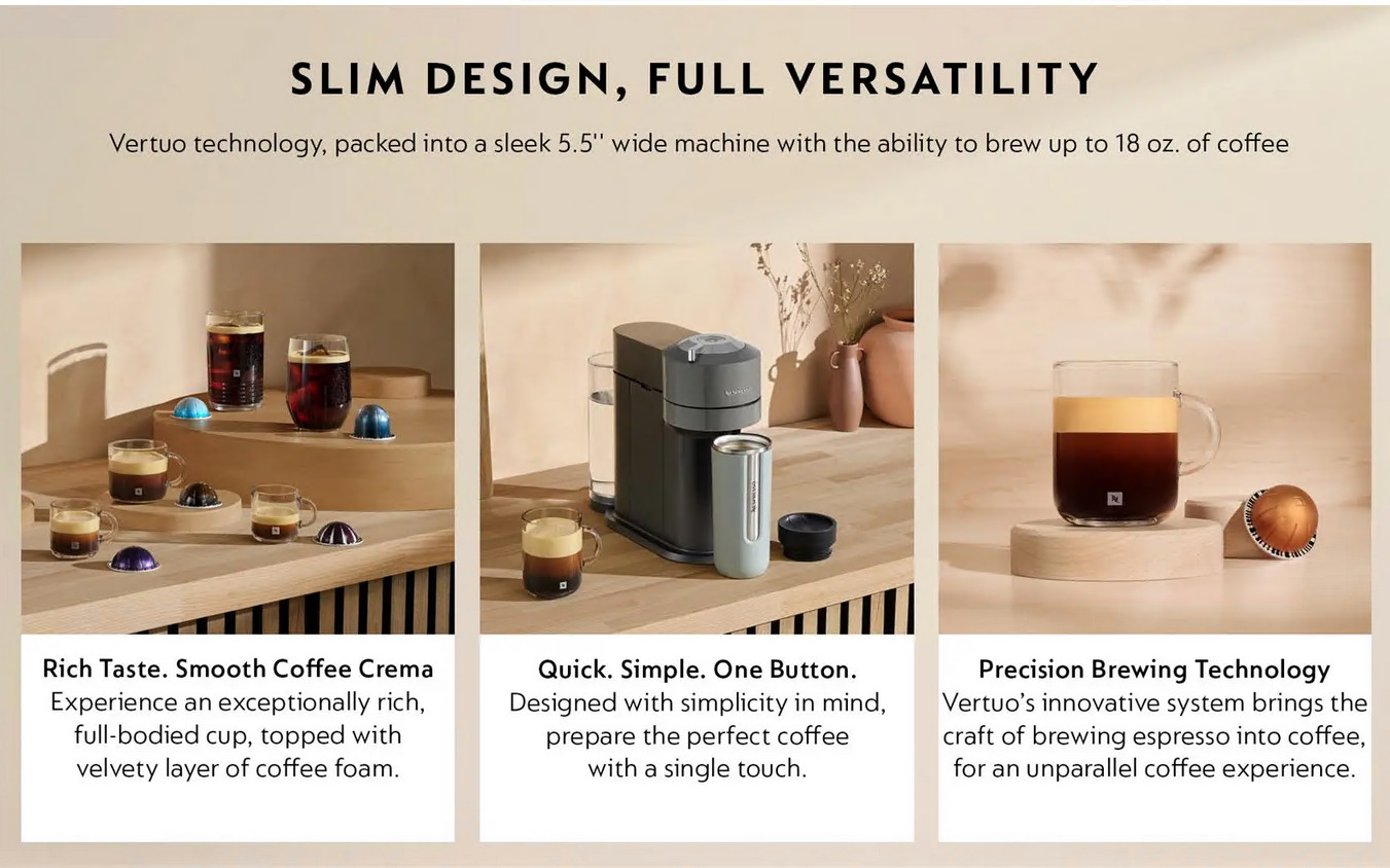 Nespresso Vertuo Next Deluxe with Aeroccino 3 and 32 Capsules