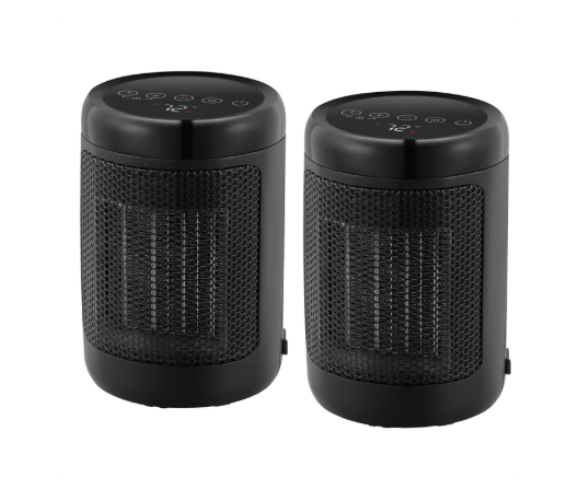 OmniHeat Digital Ceramic Personal Heater, 2-pack