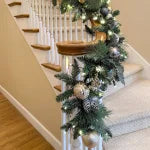 9' Pre-lit LED with Twinkle Artificial Decorated Garland, Metallic