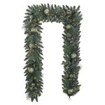 9' Pre-lit LED with Twinkle Artificial Decorated Garland, Metallic