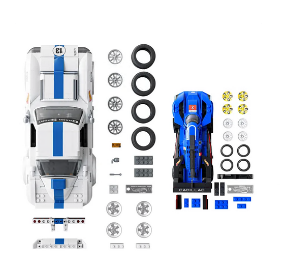 Mattel Brick Shop Hot Wheels Cadillac GTP & Corvette Bundle